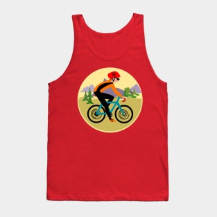 Cyclist, woman racing in the nature Tank Top